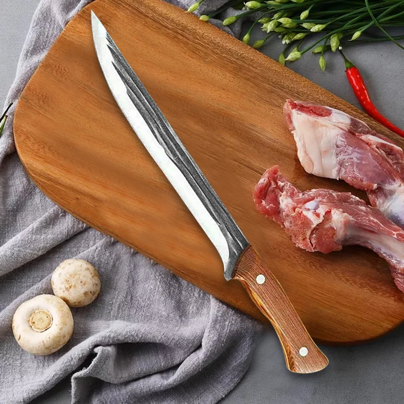 Кованый нож для мясного мяса из нержавеющей стали мясной резки кухонный фруктов