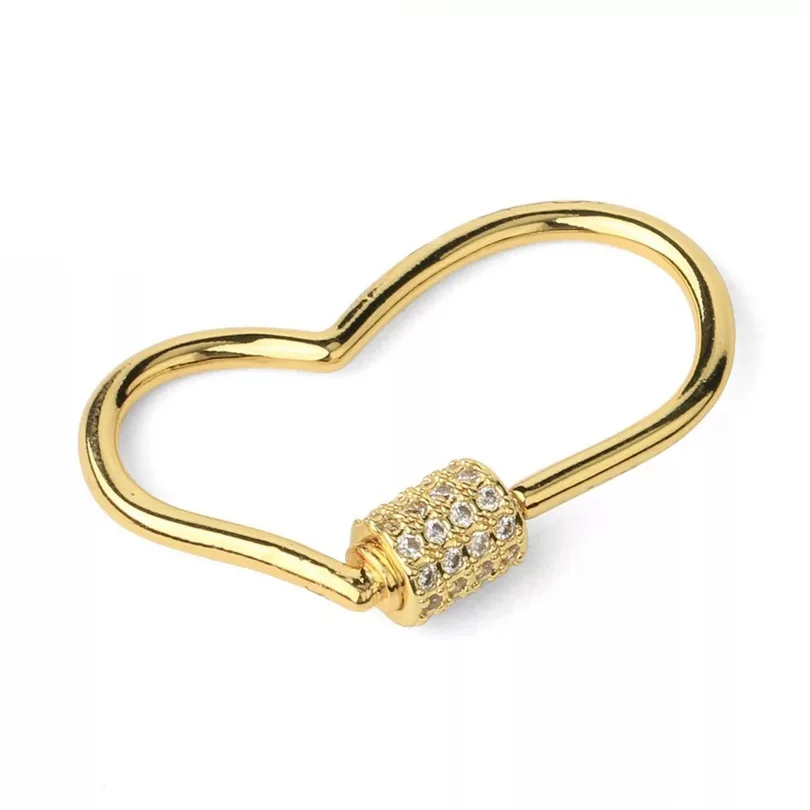 

PeixinDIY decorative bolt lock supplies love CZ handmade pendant spiral screw buckle pendant jewelry production accessories