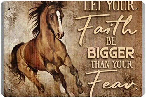 

Wall Decoration Home Bar Bistro Metal Plate 12*8 Inch Let Your Faith Be Bigger Than Your Fear Poster Tin Sign Retro Metal Plaque