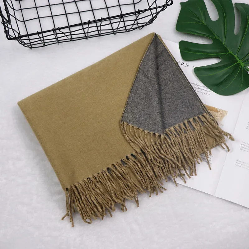 Осень и зима новый женский сплошной цвет матовый двусторонний кролик бархат шарф