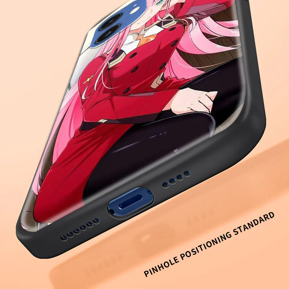 

Phone Case For iPhone 11 Pro 12 Pro Max XR 7 8 SE 2020 X XS Max 6 7 8 Plus Luxury Black Shell Cover FranXX Anime funda