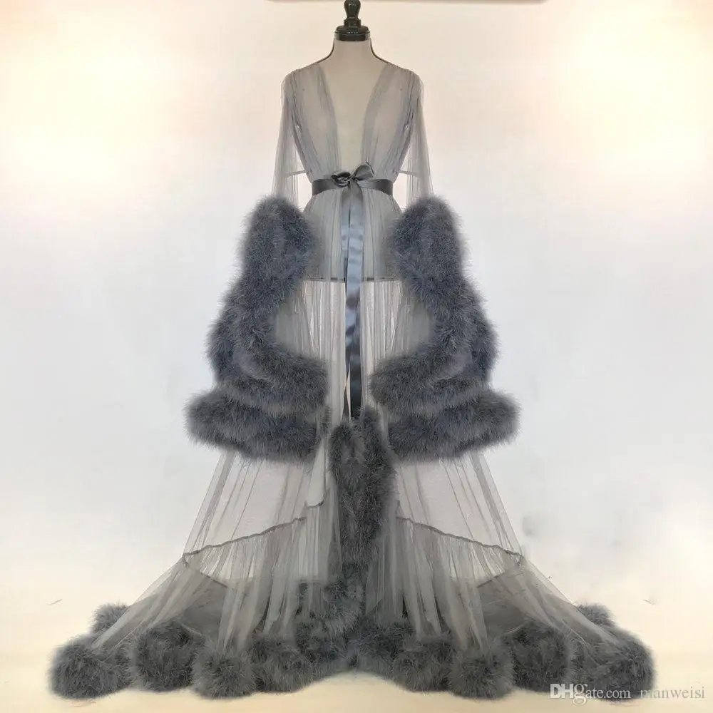 Женская ночная рубашка из искусственного меха зимняя красного белого серого