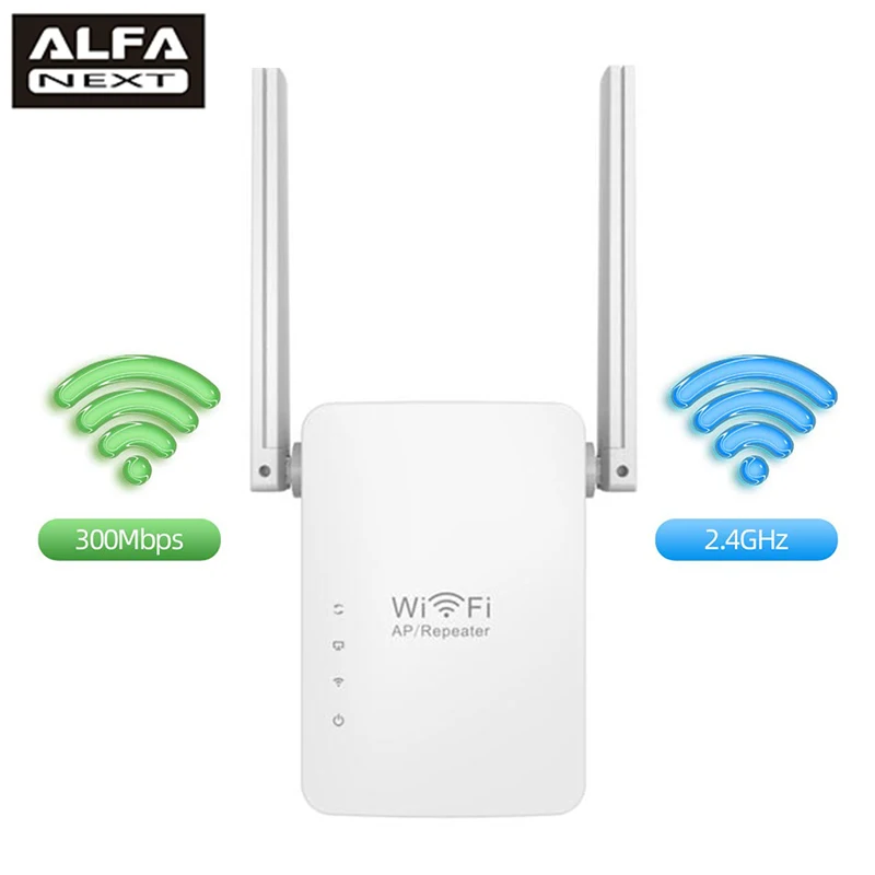 

Wireless WiFi Range Extender Booster 300Mbps Wi-Fi Repeater Network Router 2 Antennas Signal Wsp Easy Setup WR13