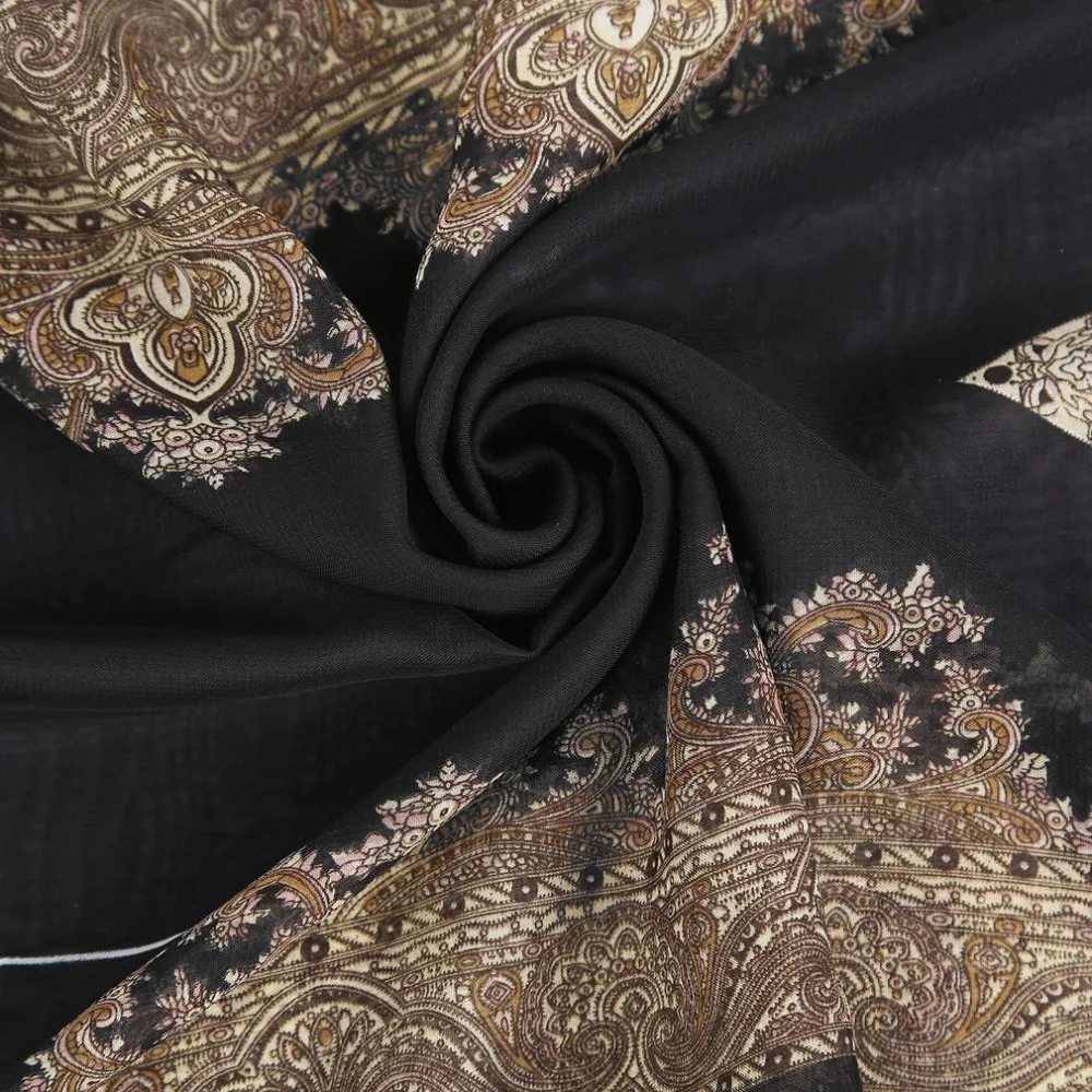 2017 Модный летний стильный цветочный принт складной шифоновый шарф пляжное