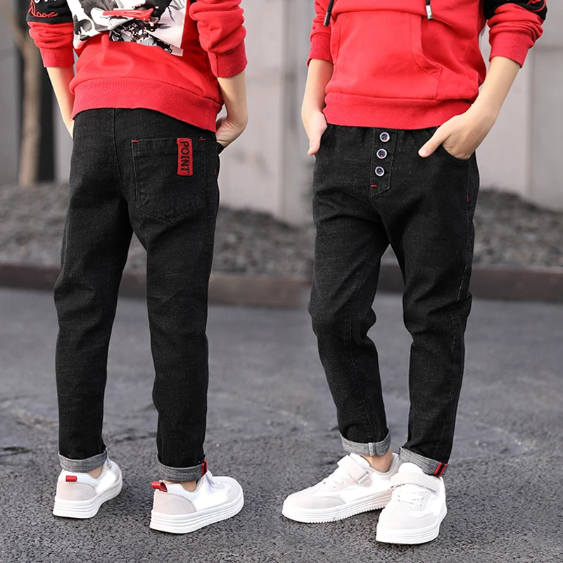 Штаны для мальчиков штаны осенние детские джинсы эластичная талия стрейчевая
