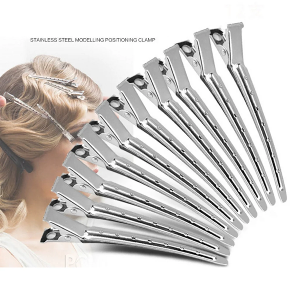 12pcs/Pack Professional Salon Stainless Hair Clips Hair Styling Tools DIY Hairdressing Hairpins Barrettes Headwear Accessories