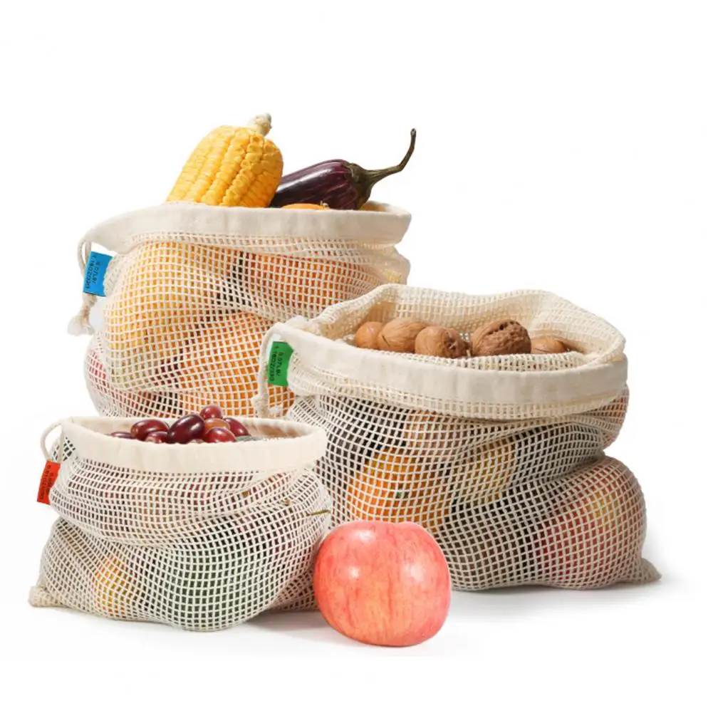 

Shopping Bag Reusable Large Capacity Cotton Fruit Vegetable Produce Mesh Tote for Outdoor Home Storage Shopping Bag
