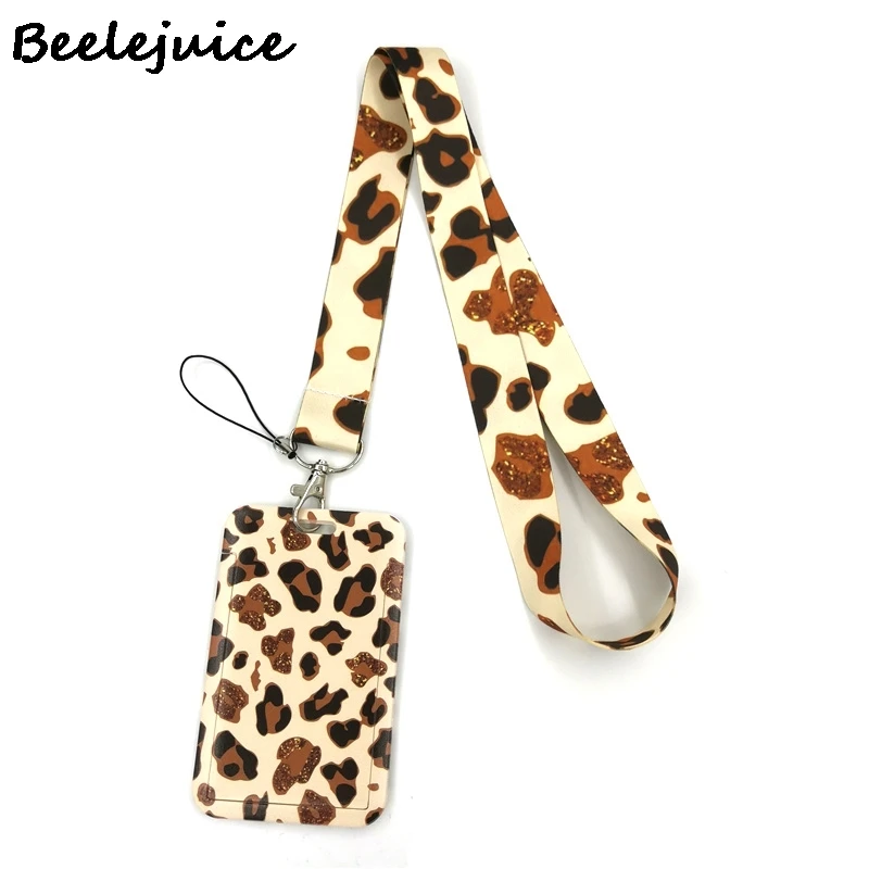 Чехол для кредитных карт с розовым леопардовым узором держатель удостоверения