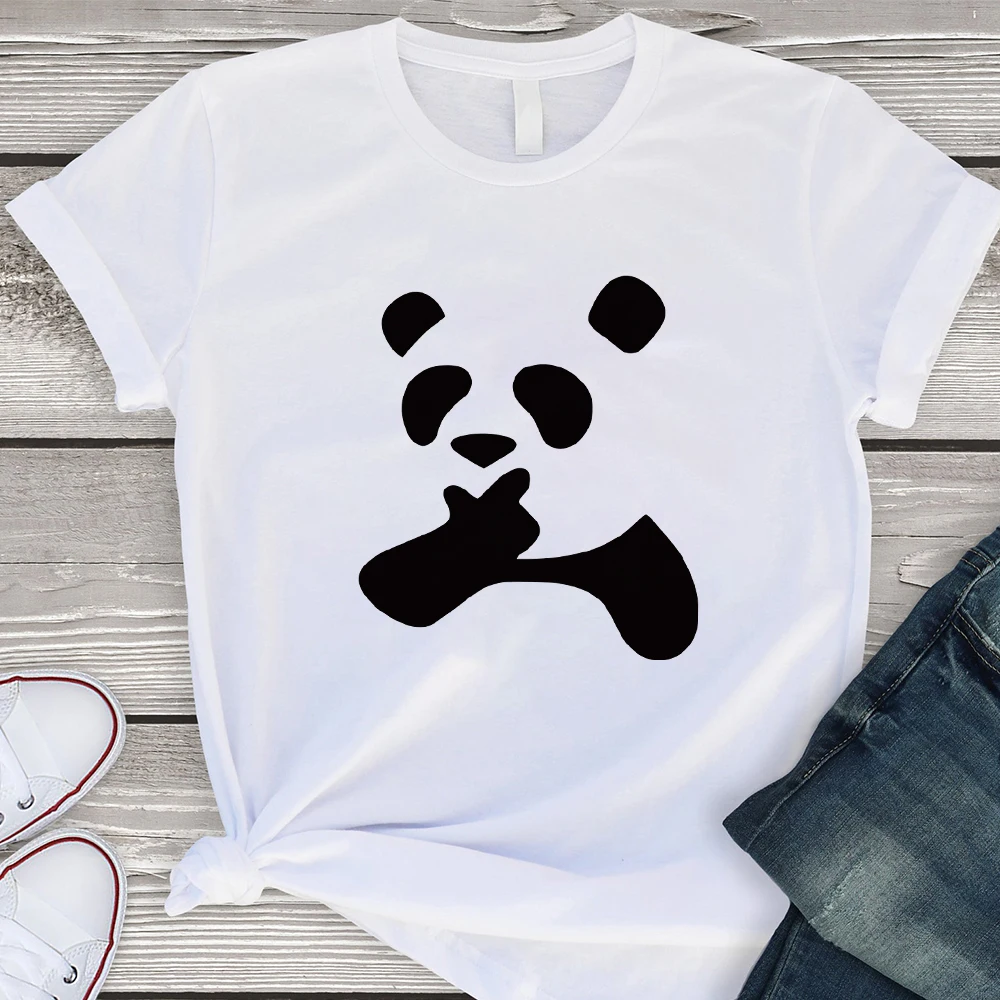 Гигантская панда удобная графическая женская футболка простая тонкая стильная