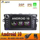 64G DSP Android 10 автомобильный DVD-плеер стерео для Toyota Auris (2008-2012) автомобильное радио GPS-навигация