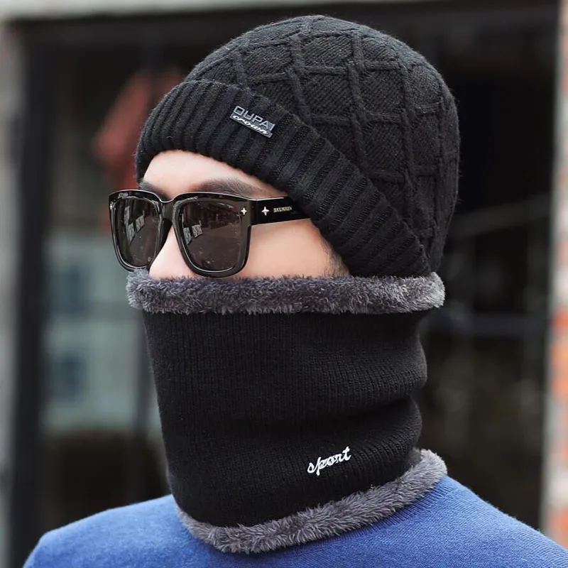 Брендовая Зимняя шляпа вязаная шапка шарф Skullies Beanies мужские зимние шапочки для мужчин и женщин Gorras шерстяной берет маска мужская шапка Кепка