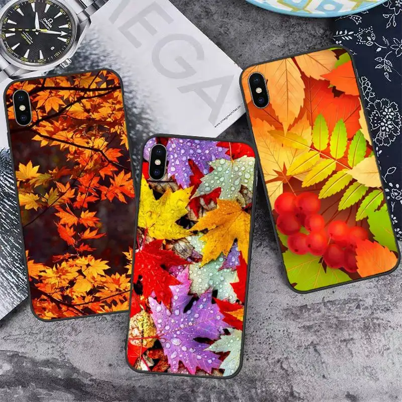 

Autumn Golden view Fallen leaves Phone Case For iphone 12 11 13 7 8 6 s plus x xs xr pro max mini shell