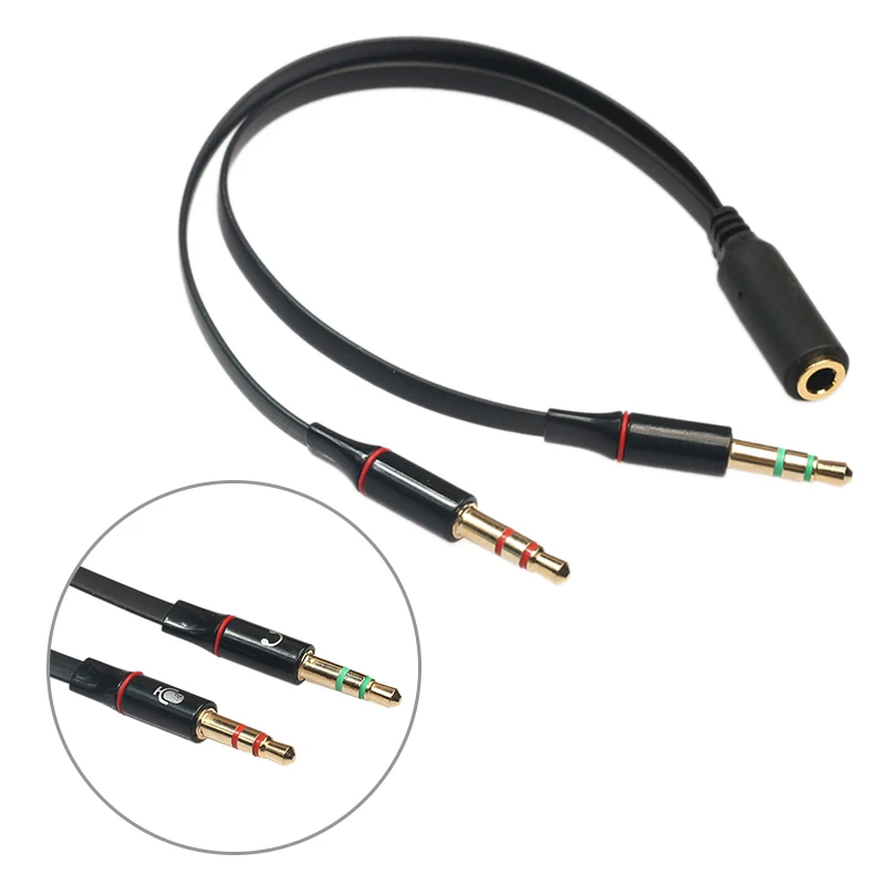 

Microphone Headphone Splitter Earphone Adapter Audio 3.5mm Female To 2 Male Jack 3.5 Mic Y Splitter Headset To PC Adapter