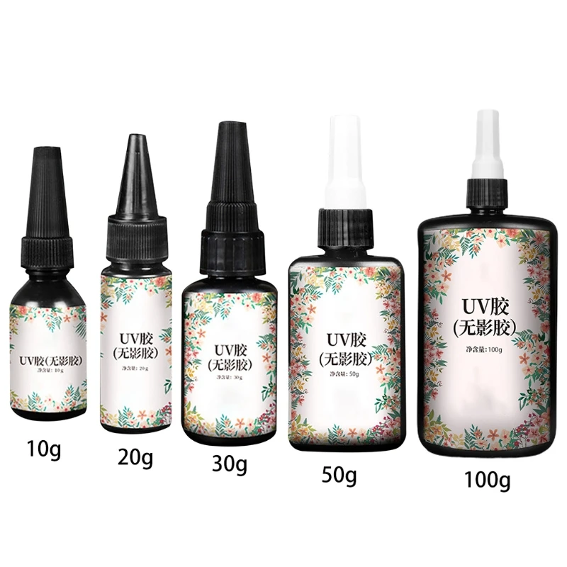 

2021 New 10g 20g 30g 50g 100g UV Resin Hard Type Crystal Clear Glue Curing Accessories