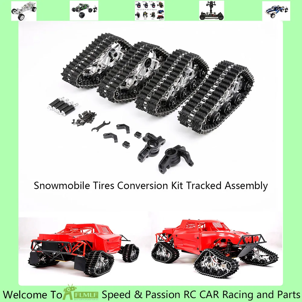Snowmobile Tires Conversion Kit Tracked Set Fit for 1/5 Scale Losi 5ive T ROFUN ROVAN LT KingmotorX2 RC CAR Update PARTS