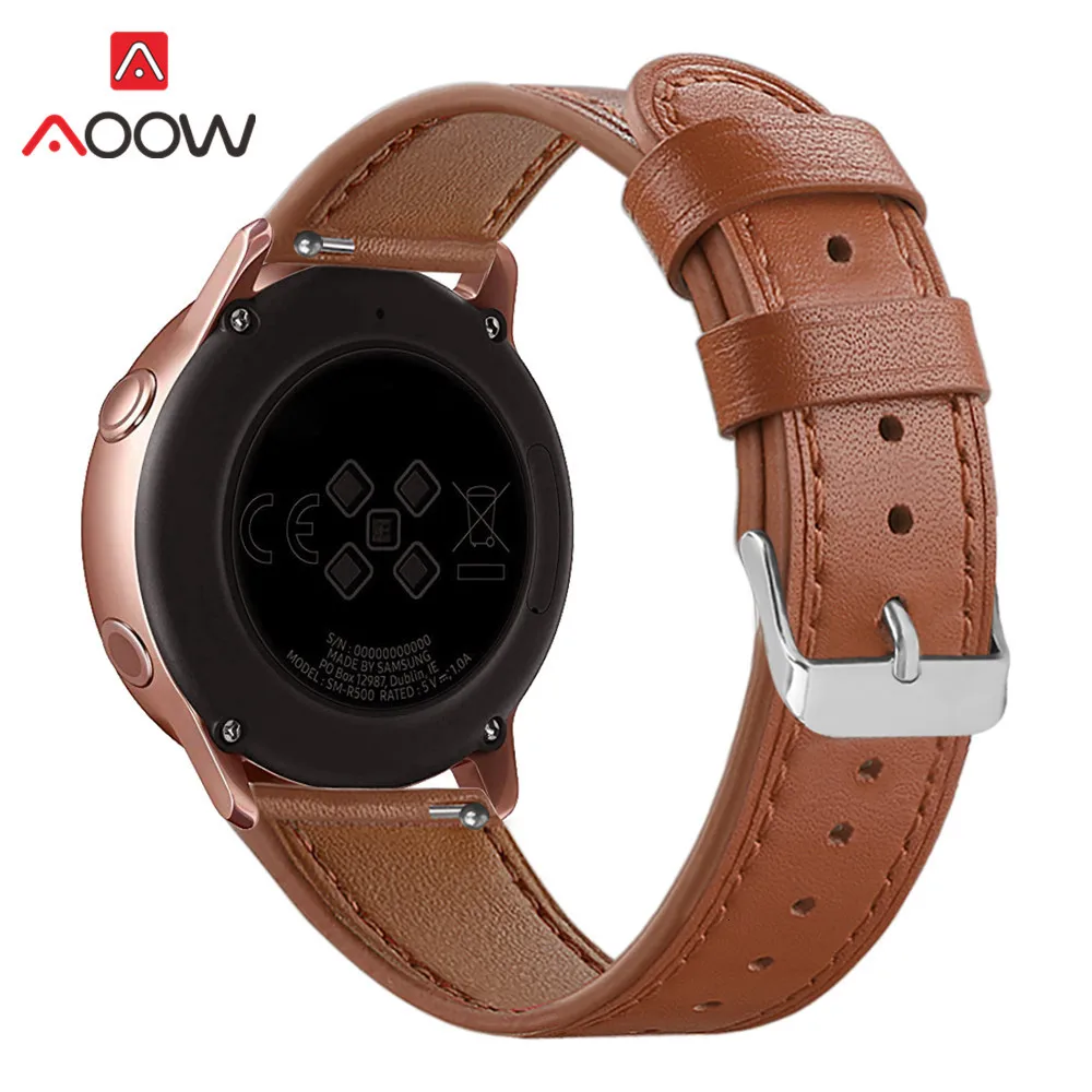 20 мм цветочный принт из натуральной кожи ремешок для samsung Galaxy Watch Active 42 мм Шестерня S2 розовый браслет ремешок для часов аксессуары