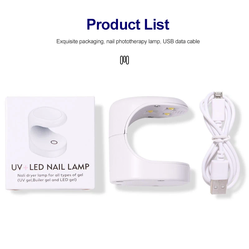 

Mini Nail Dryer Machine Portable LED UV Manicure Lamp Nails USB Cable Home Use Nail Lamp For Drying Nails Baking Lamp Nail Tool