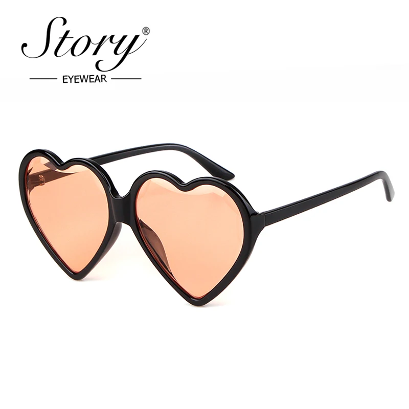История 2018 Модные солнцезащитные очки в форме сердца женские винтажные Ретро