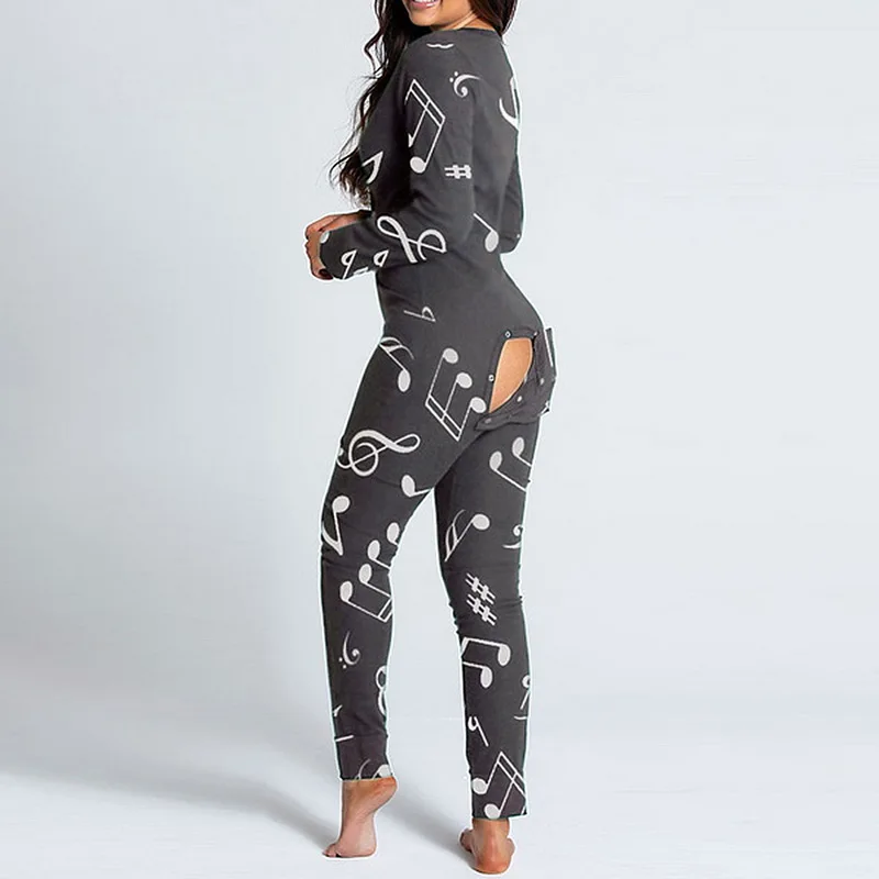 Пижамный комбинезон женский зимний с принтом Флисовая теплая пижама длинным