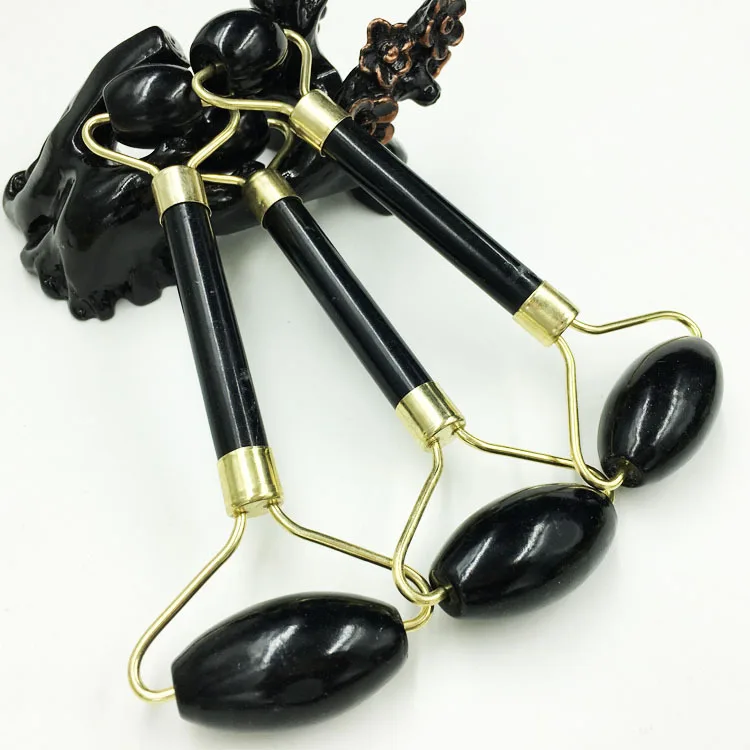 Модный натуральный нефритовый массажер для красоты лица с двойными насадками