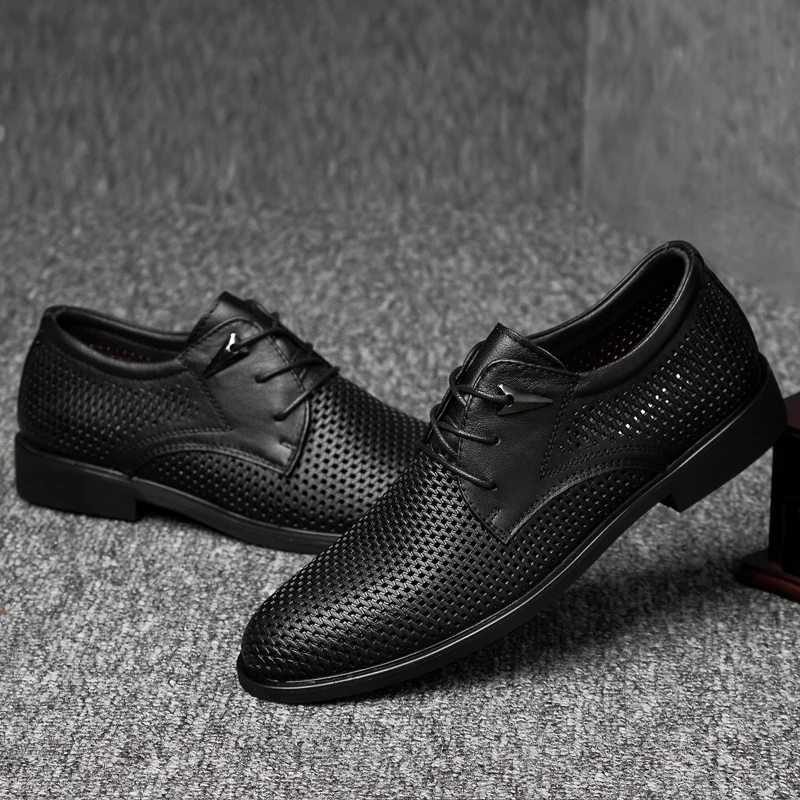 

Мужские повседневные туфли, лоферы, Повседневная модная обувь, на плоской подошве, для отдыха, черные кожаные