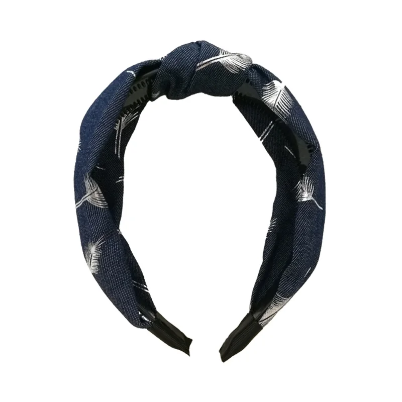 Женская джинсовая повязка для волос на осень и зиму Спортивная эластичная лента