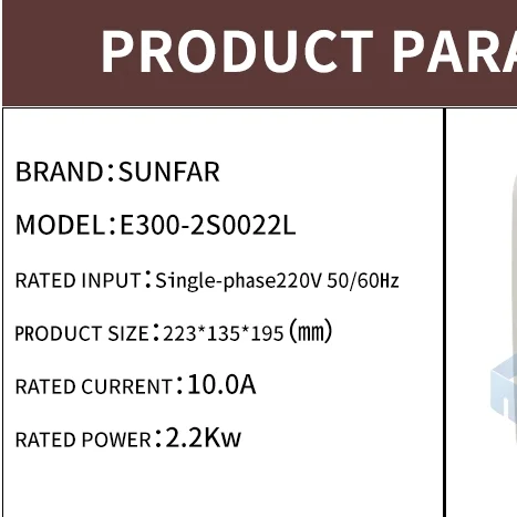 

Sunfar 2.2kw 220v 380v CNC Router ac frequency inverter cnc machine inverter and spindle motor