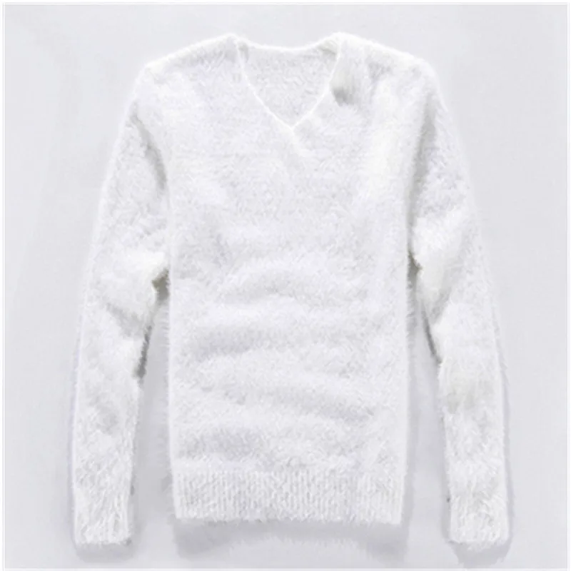 Зимние мужские свитера с v образным вырезом и длинным рукавом Модный