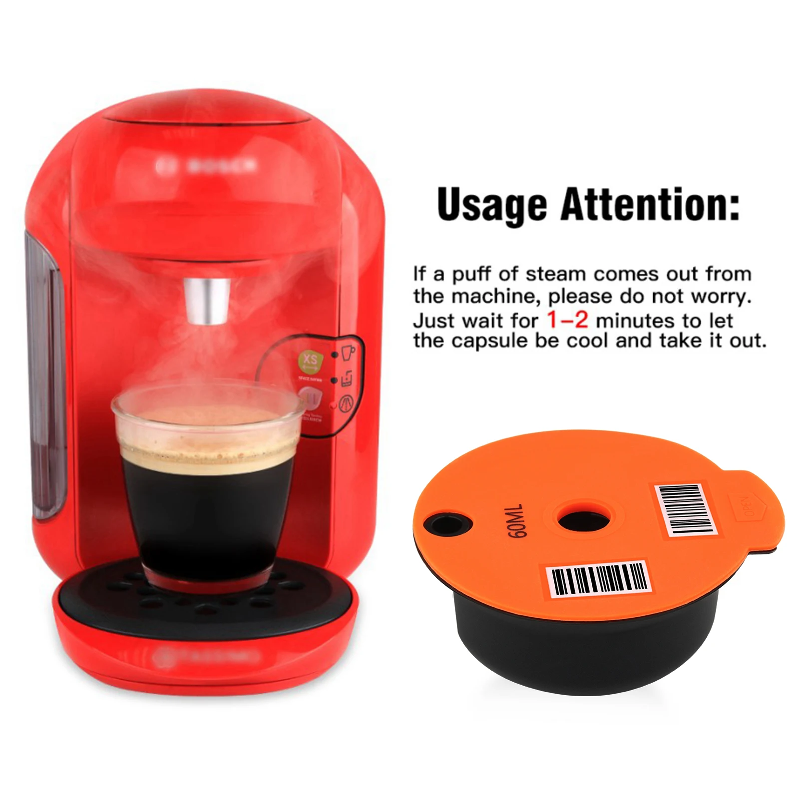 

Refillable Reusable Plastic Coffee Capsule Cups for Bosch Tassimo