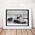 Черно-белая винтажная фотопечать военной подготовки на Потомаке, плакат для фотосъемки военной истории, настенная Картина на холсте