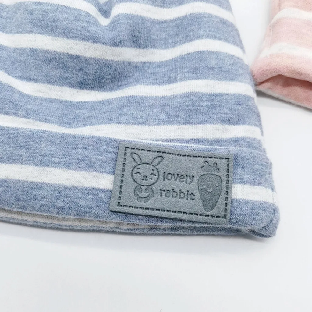 Шапка для малышей сезон осень зима плотная теплая полосатая шапка с рисунком