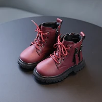 new boys warm leather shoes girls cotton short boots 2022 autumn winter fashion children tide boots british style warm hot