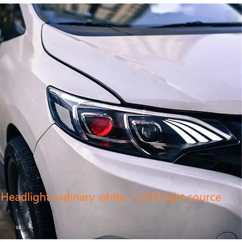 MODEL F Cob боковые поворотные сигнальные части Automovil Стайлинг авто лампы светодиодные ходовые фары Задние Автомобильные фары в сборе 14 15 16 для Honda Fit - Цвет: MODEL F