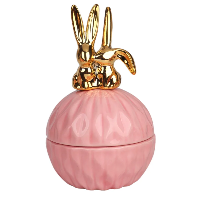 

Creative Ceramic Electroplating Home Storage Ring Jewelry Box Wedding Gifts Candy Jar Jewelry Box with Souvenirs