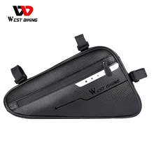 WEST BIKING Bicycle Bag Front Tube Frame Phone Bag PU Waterproof Triangle Pouch Frame Holder Bag Bike Accessories Cycling Bags