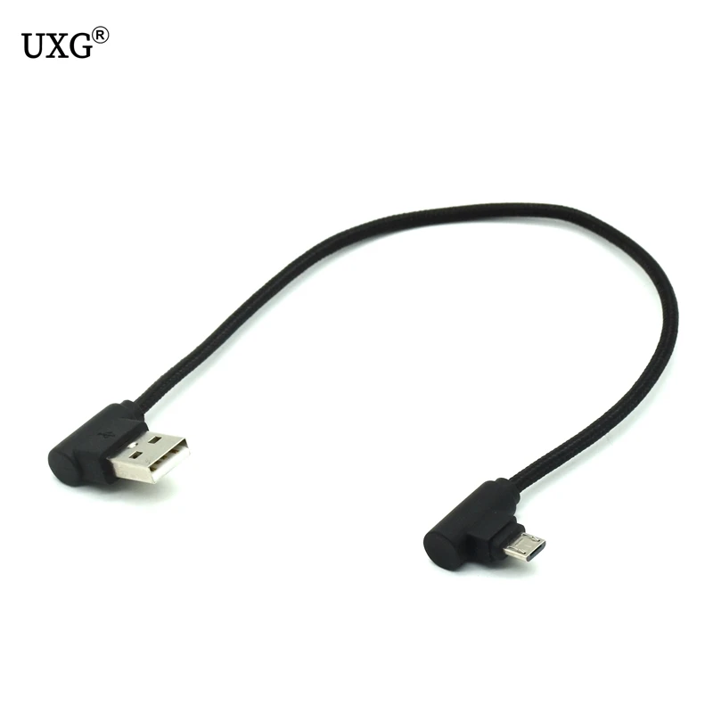 90 градусов Micro USB короткий кабель для быстрой зарядки Быстрая зарядка 3 0 L форма