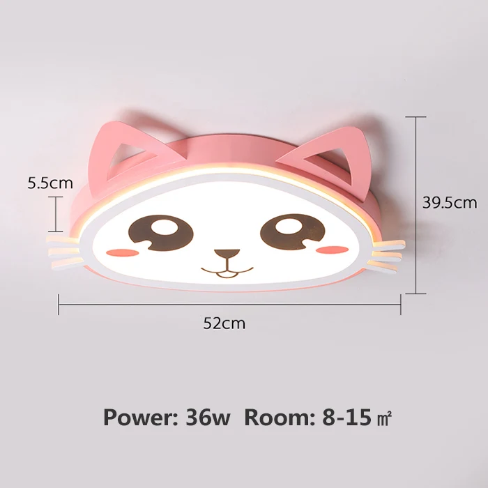 Pink L52xW39.5CM Современные светодиодные люстры розового цвета с мультяшным котом, потолочные люстры для детской комнаты, для девочек, спальни, плафон, светодиодная люстра, светильник, светильники - Цвет абажура: Pink L52xW39.5CM