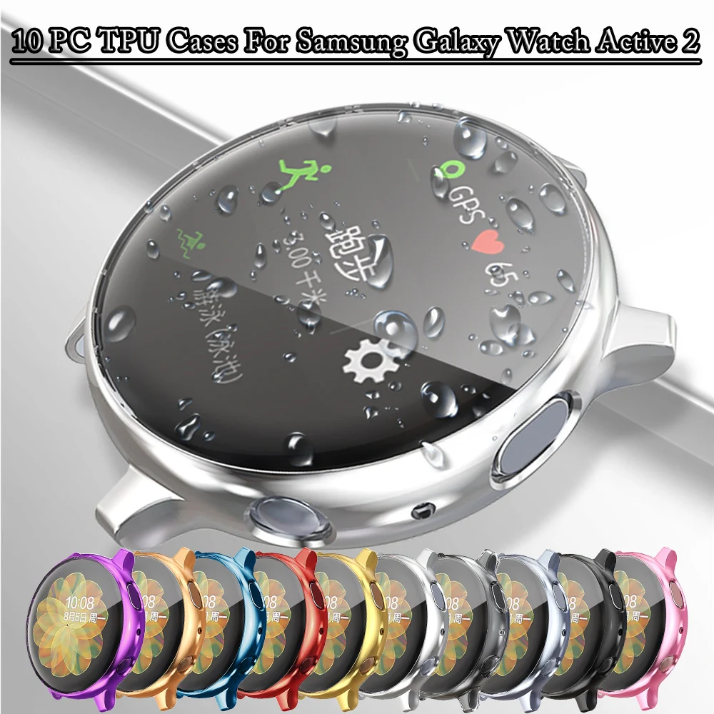 10 шт. защитный чехол из мягкого ТПУ для Samsung Galaxy Watch Active 2 40 мм 44 противоударные