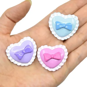 10 pcs 3431mm love cake bow flatback resin miniatures toys diy crafts phone shell patch arts kids hair accessories materials free global shipping