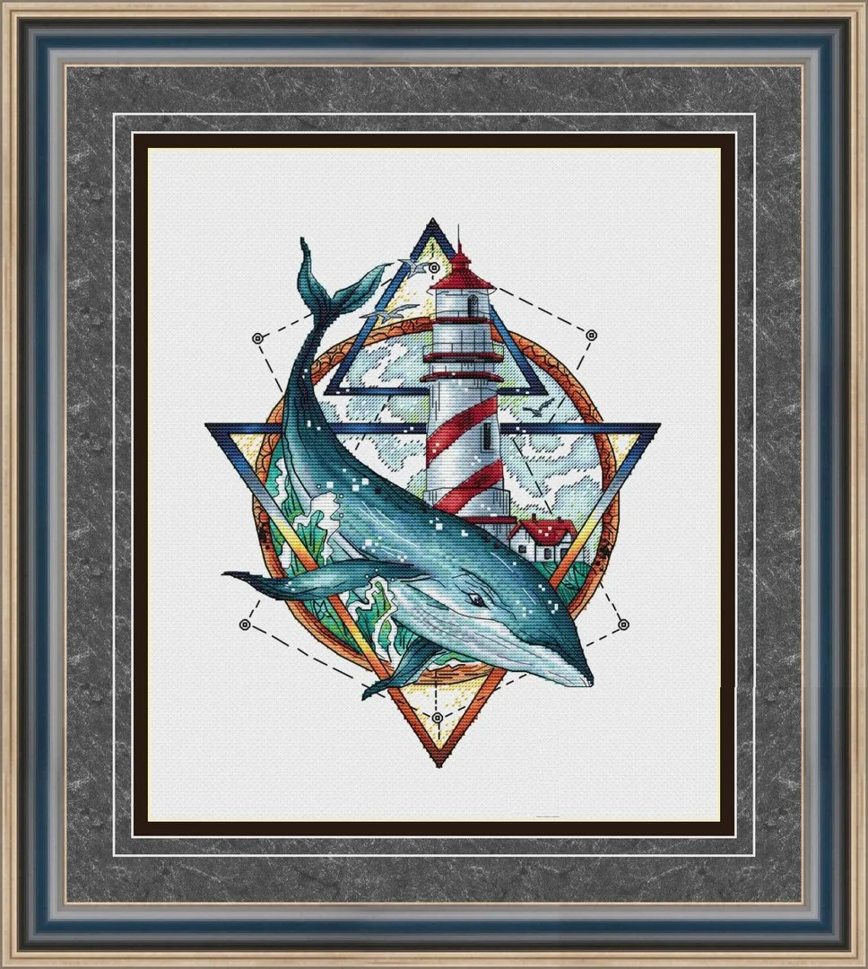 Схема вышивки крестом кит