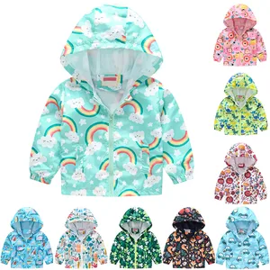 Autumn Winter Clothes Baby Coat Fashion Cartoon Print Zipper Hooded Windproof Toddler Kids Outwear Baby Girl Baby Boy Jacket
