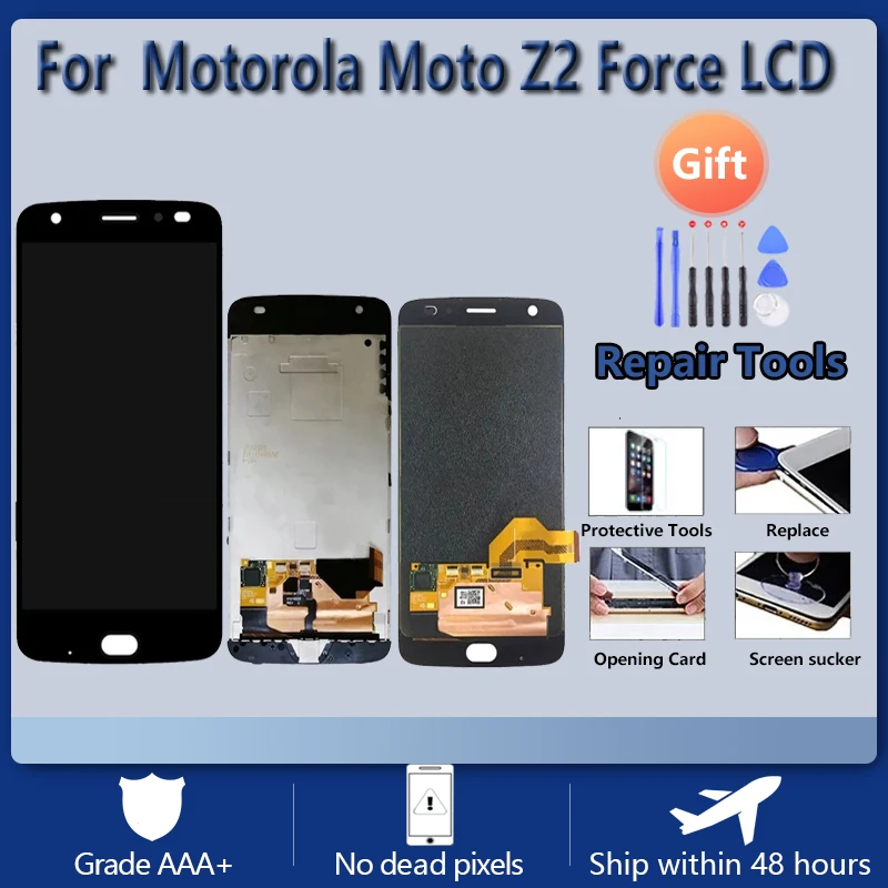 

100% Tested Display With frame For Motorola Z2 Force LCD Touch Screen Digitizer Assembly For Moto Z2 Force XT1789 LCD