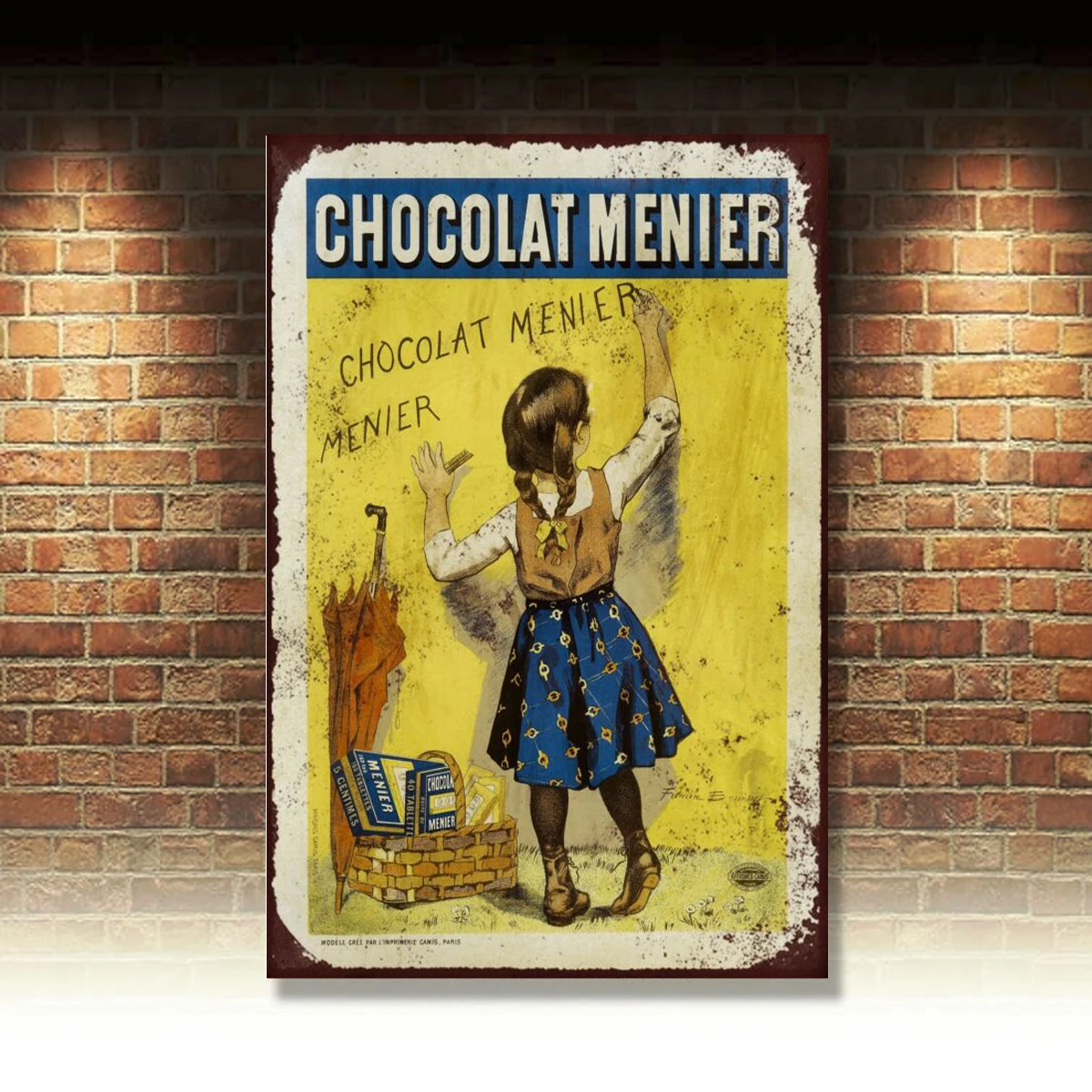 

French Chocolate 12x8 Retro Aged Vintage Metal Advertising Sign Wall Art