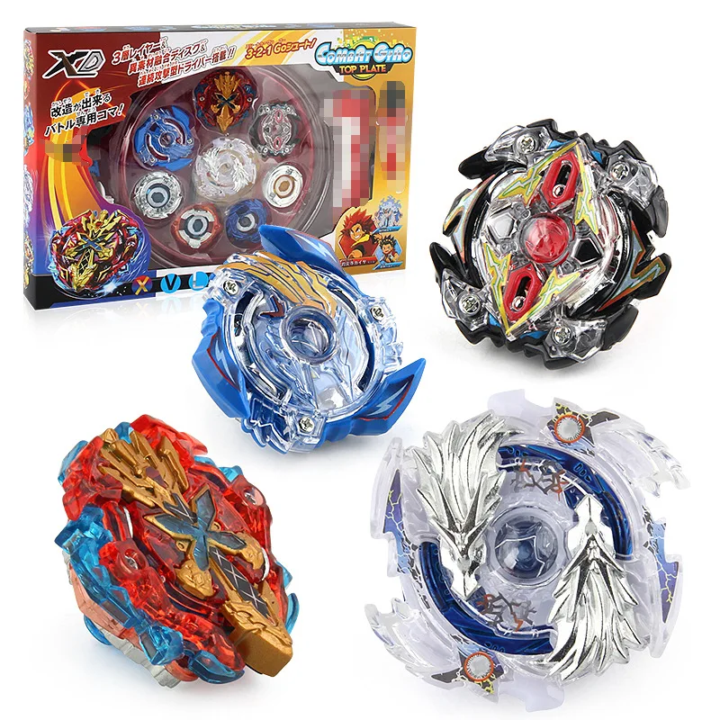 

4-in-1 Burst Beyblade Competitive Battle Disk Combat Spinning Top Set with Combination Handle Launcher Gift for Children Boy