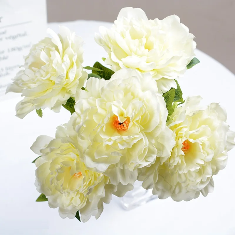 5 голов пион букет искусственный большой Шелковый китайский пионы цветок