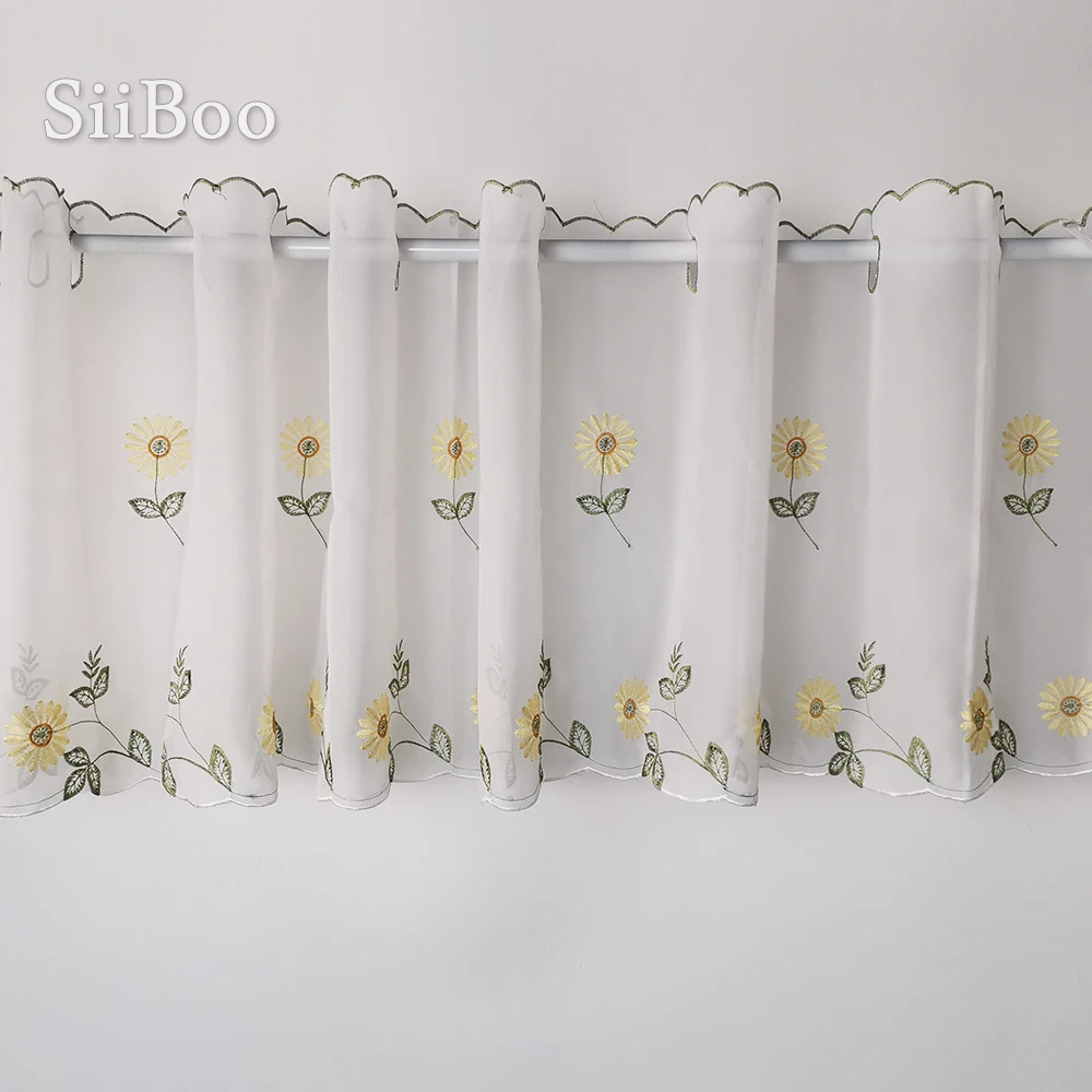 Новинка 2016 модная кружевная полузанавеска с цветочной вышивкой занавеска для