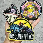 5 шт.компл. утюжок для одежды с животными динозавров парка Юрского периода, вышитые нашивки в стиле панк на рюкзак, Детская аппликация сделай сам, значок