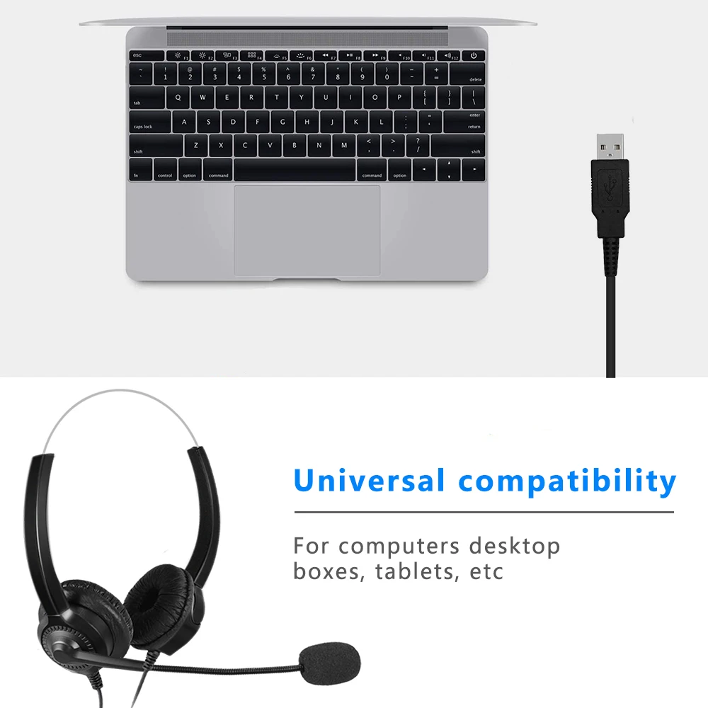 USB Проводная офисная гарнитура колл центр наушники с шумоподавлением и