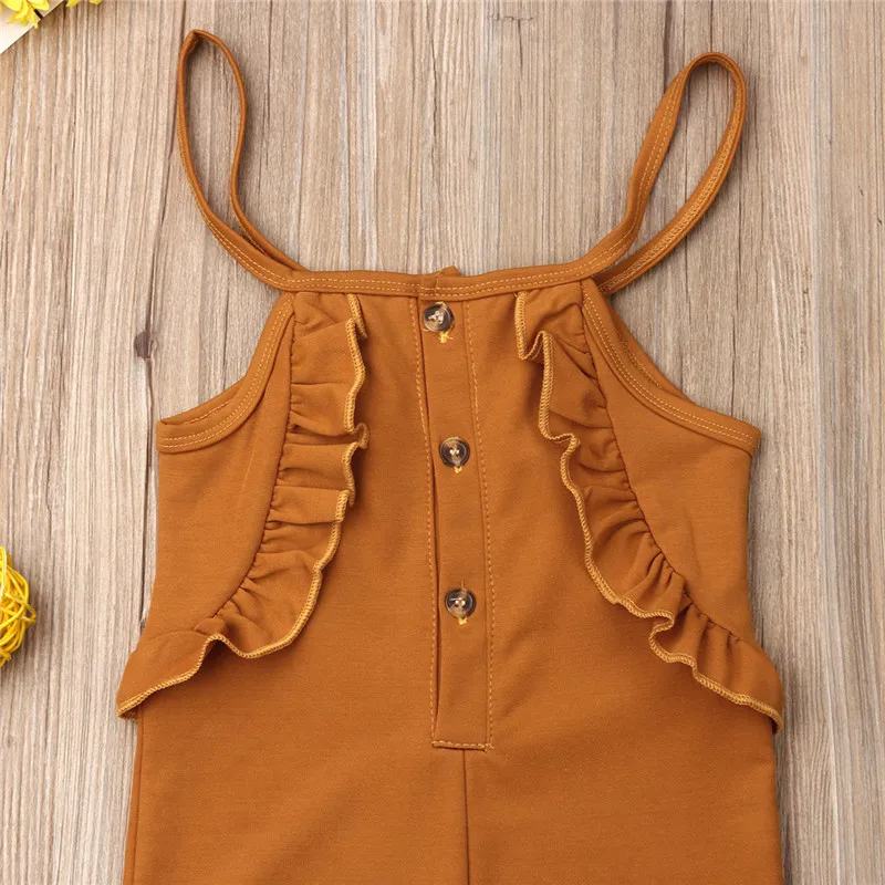 Летний детский комбинезон без рукавов для маленьких девочек хлопковый одежда От