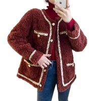 100 sheep shearling fur coat female winter 2021 autumn short real wool jackets womens clothing casaco feminino